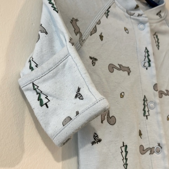 HANNA ANDERSSON Infant 0-3mo Squirrel Organic Full Slap One Piece Footie Sleeper - Picture 4 of 7